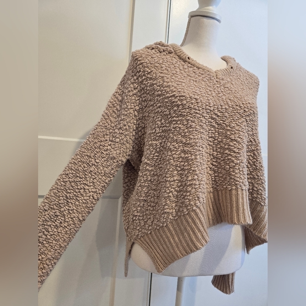 POL Cozy Tan Hooded Sweater - Picture 3 of 6